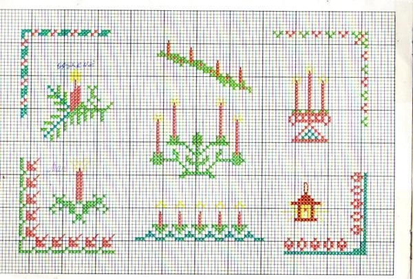 PERMIN Cross stitch patterns Jul Mönster Christmas